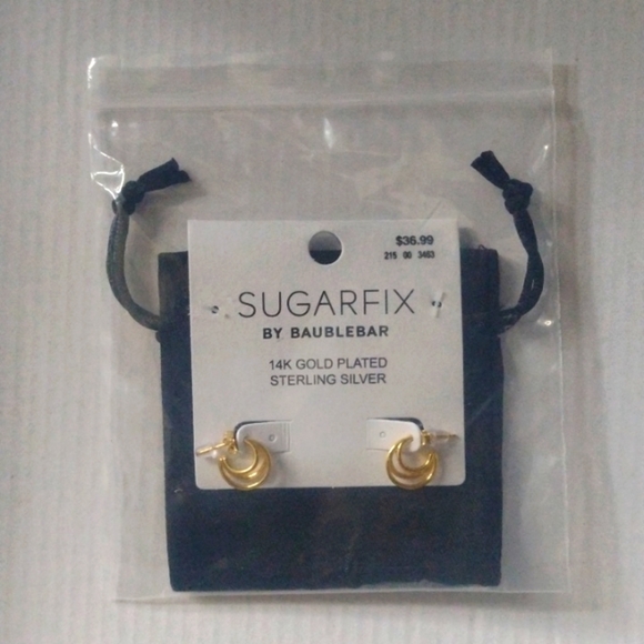 14K Gold Colored Lightweight Chunky Open Hoops | Gold Hoop Earrings - Picture 1 of 5